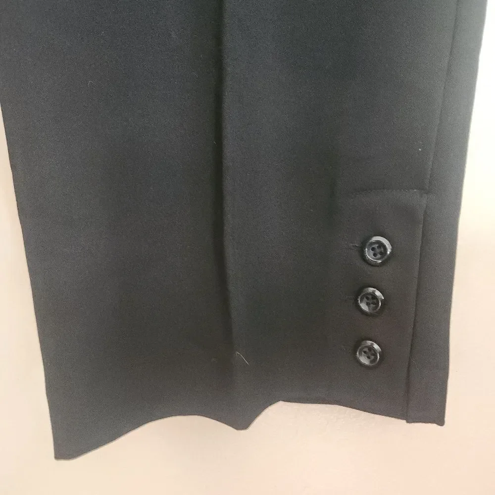 P39 Zac & Rachel black cropped dress pants pockets button detail @ cuffs - Picture 9 of 15